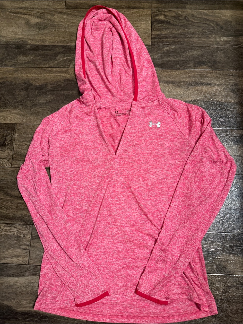 Under Armour Women's Heathered Pink Hooded Long Sleeve Pullover